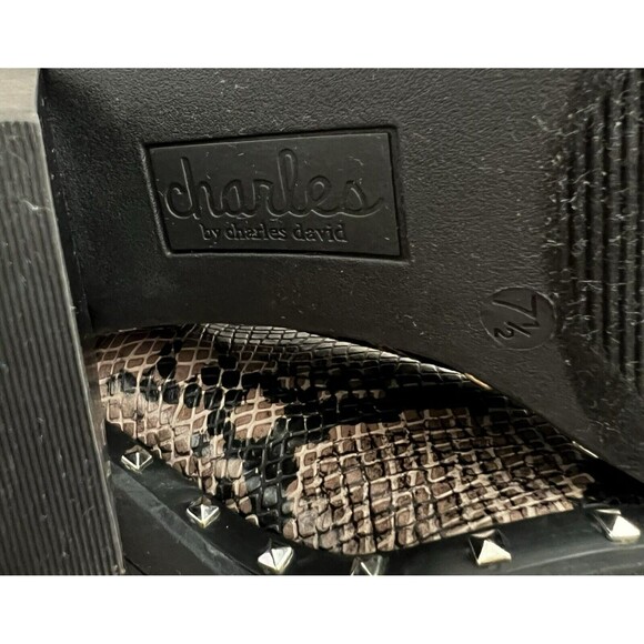 Charles By Charles David Snake Print Ankle Boots - Picture 11 of 14